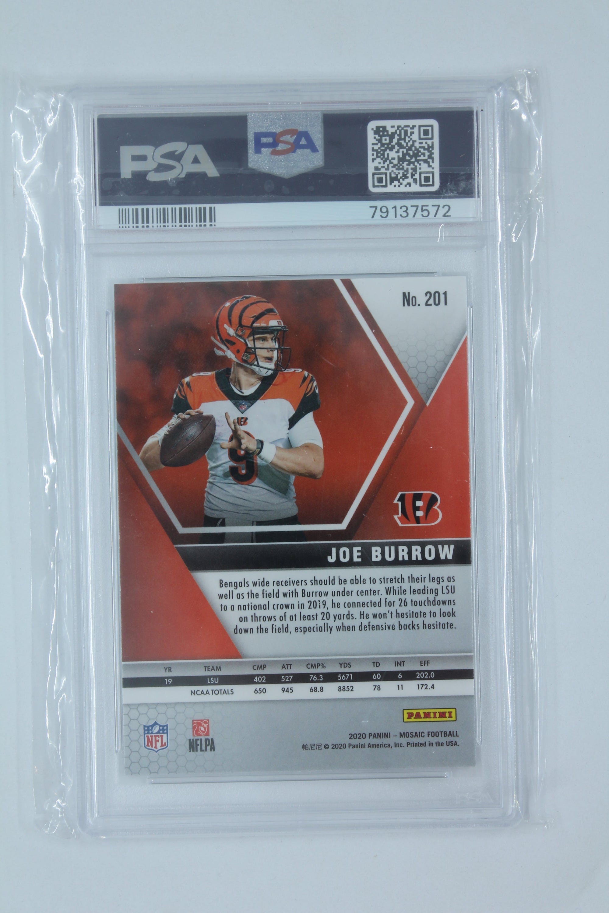 Joe Burrow 2020 Panini Mosaic Rookie Card - PSA Mint 9