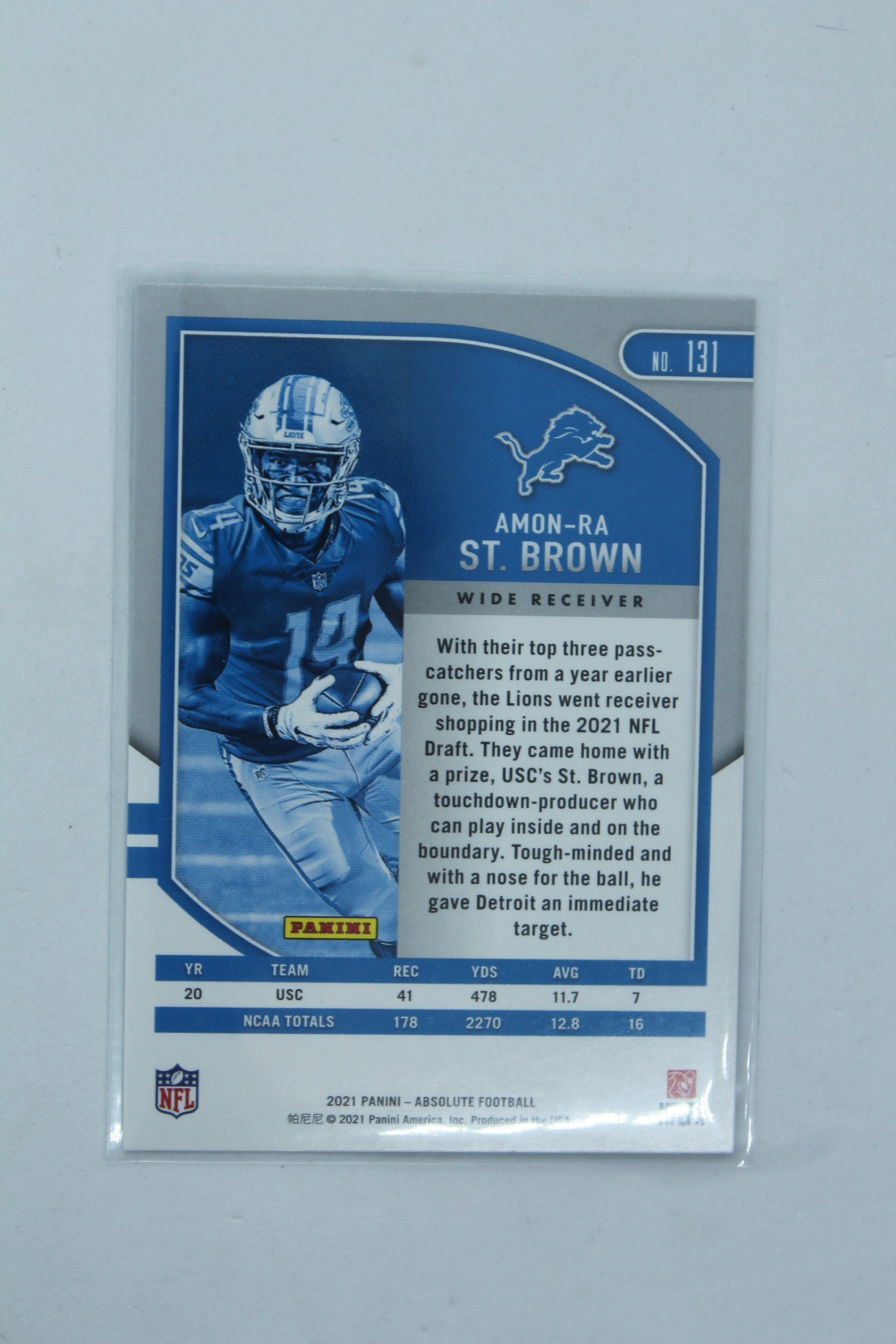 Amon-Ra St. Brown 2021 Panini Absolute Rookie Card