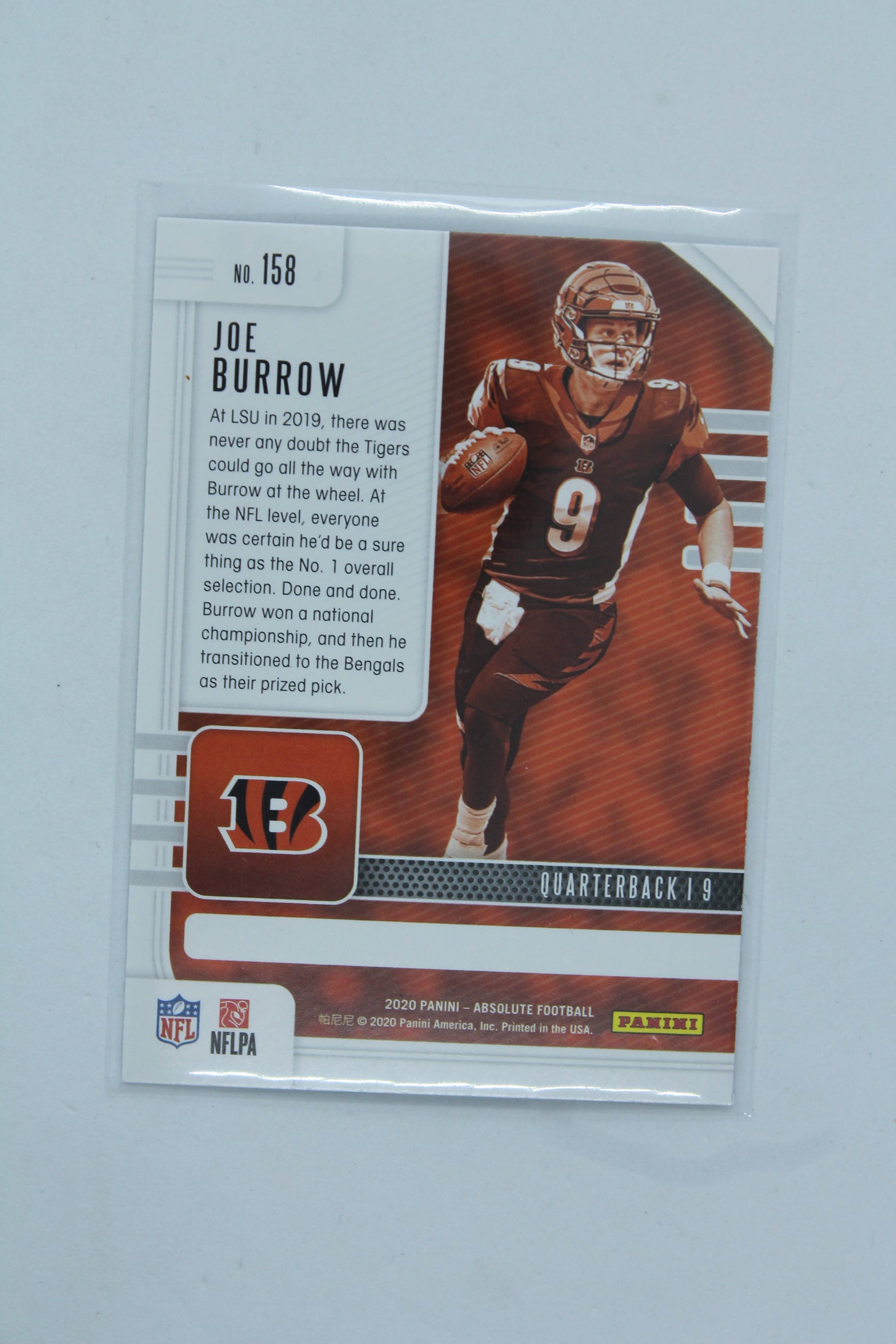 Joe Burrow 2020 Panini Absolute Rookie Card