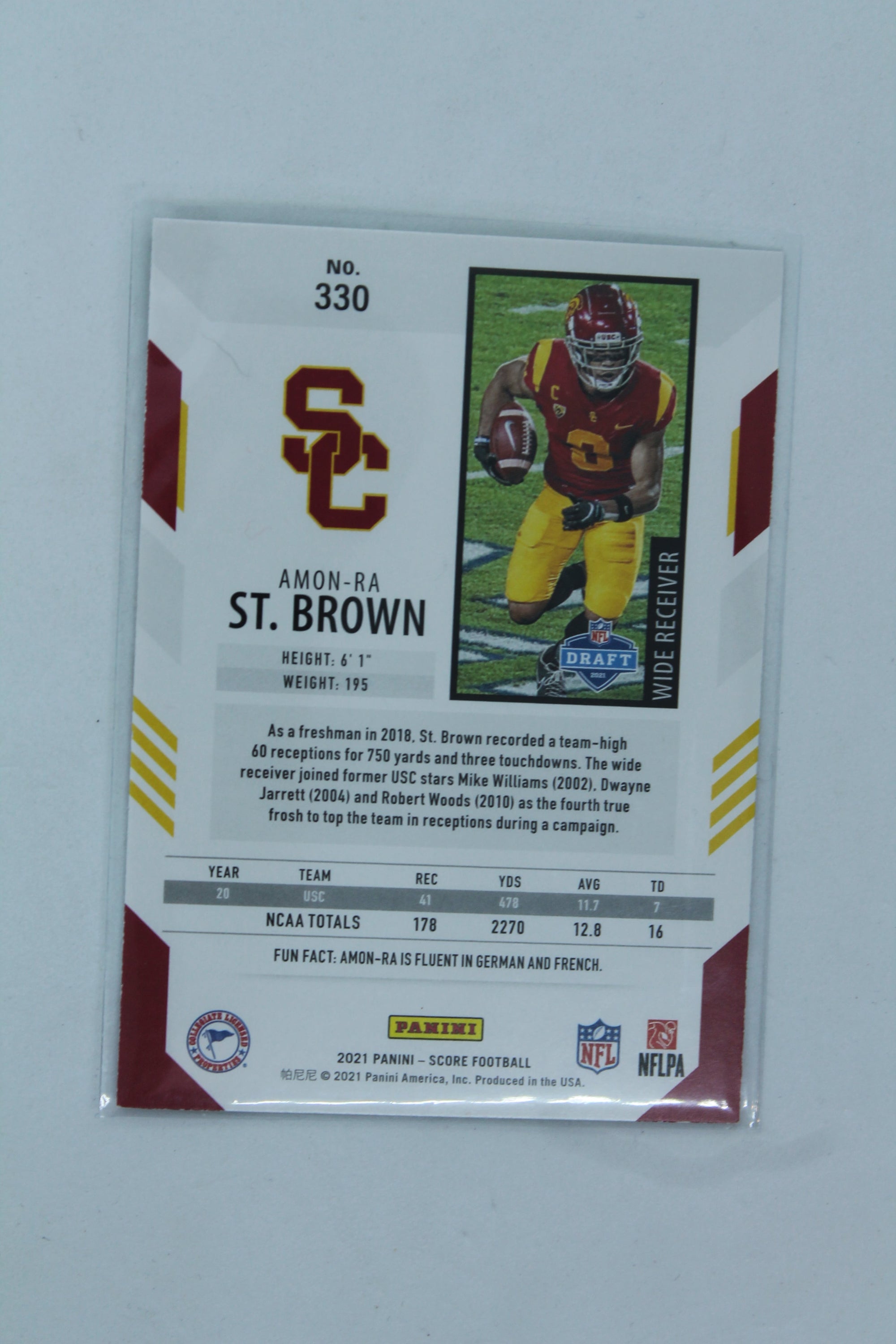 Amon-Ra St. Brown 2021 Panini Score Rookie Card