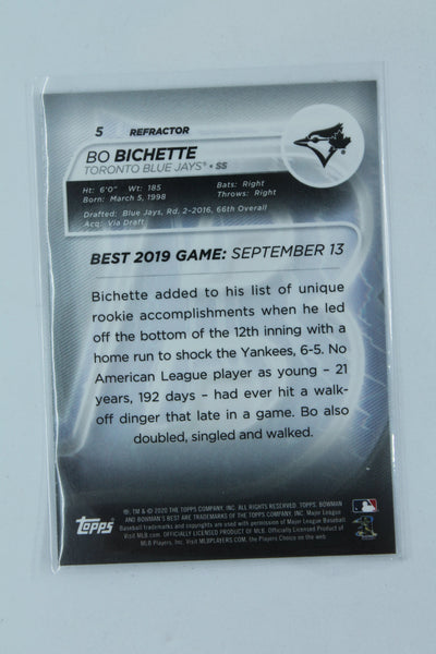 Bo Bichette 2020 Topps Bowman's Best Refractor Rookie Card