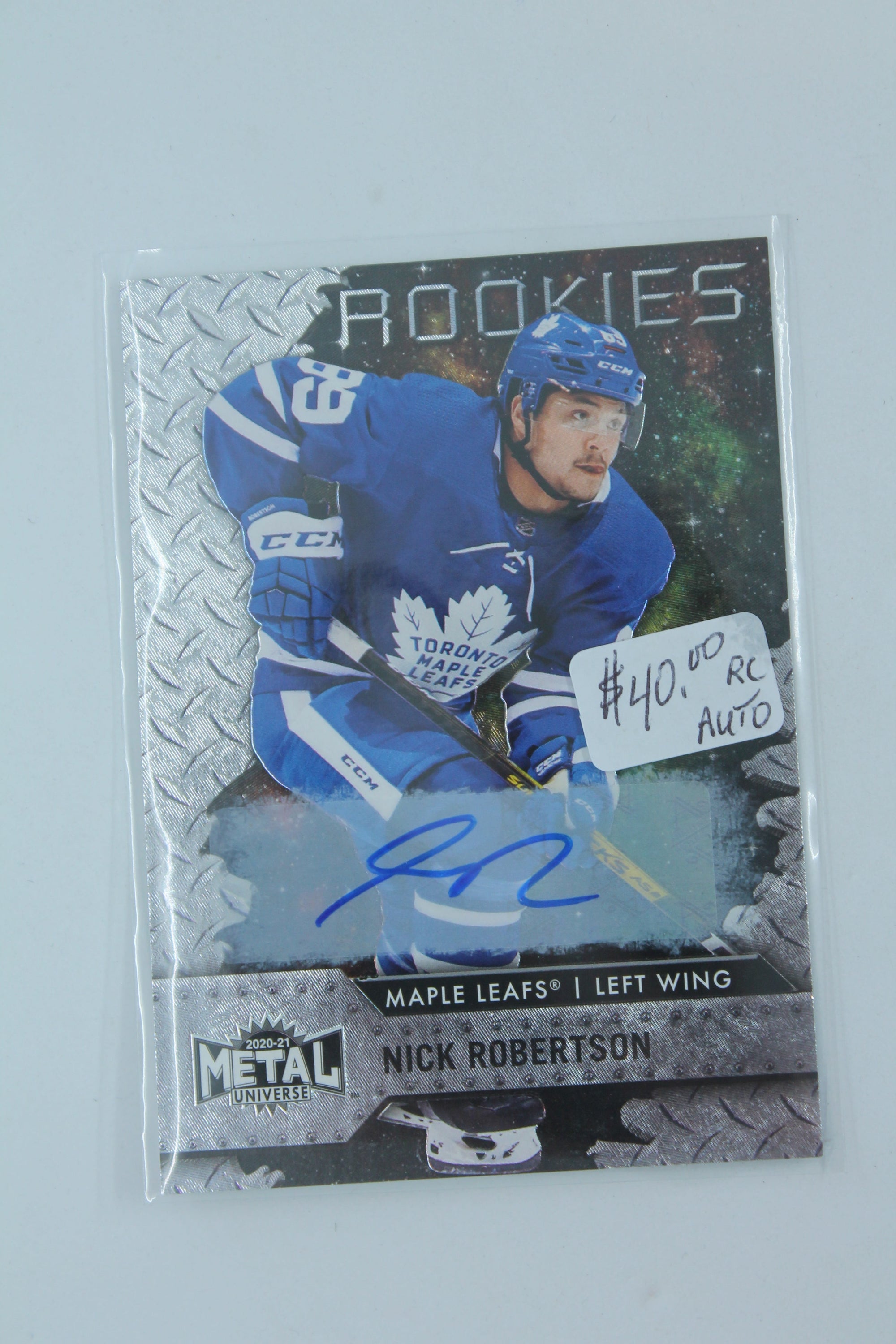 Nick Robertson 2020-21 Skybox Metal Universe Silver Autographs Rookie Card #132/199
