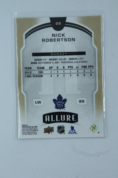 Nick Robertson 2020-21 Upper Deck Allure Sunset Rookie Card