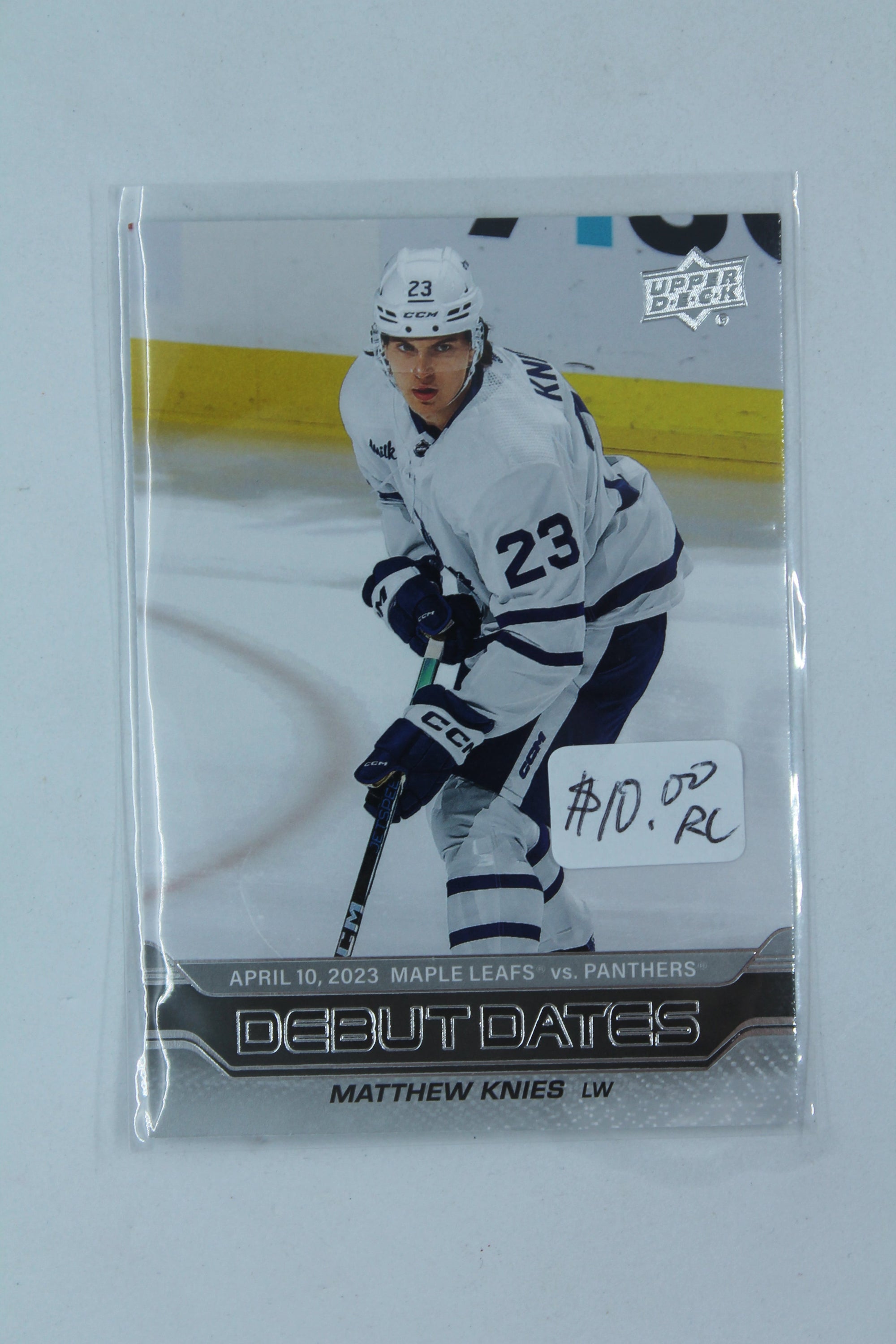 Matthew Knies 2023-24 Upper Deck Series 1 Debut Dates Rookie Card