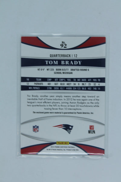 Tom Brady 2013 Panini Certified - Game-Worn Material #070/199