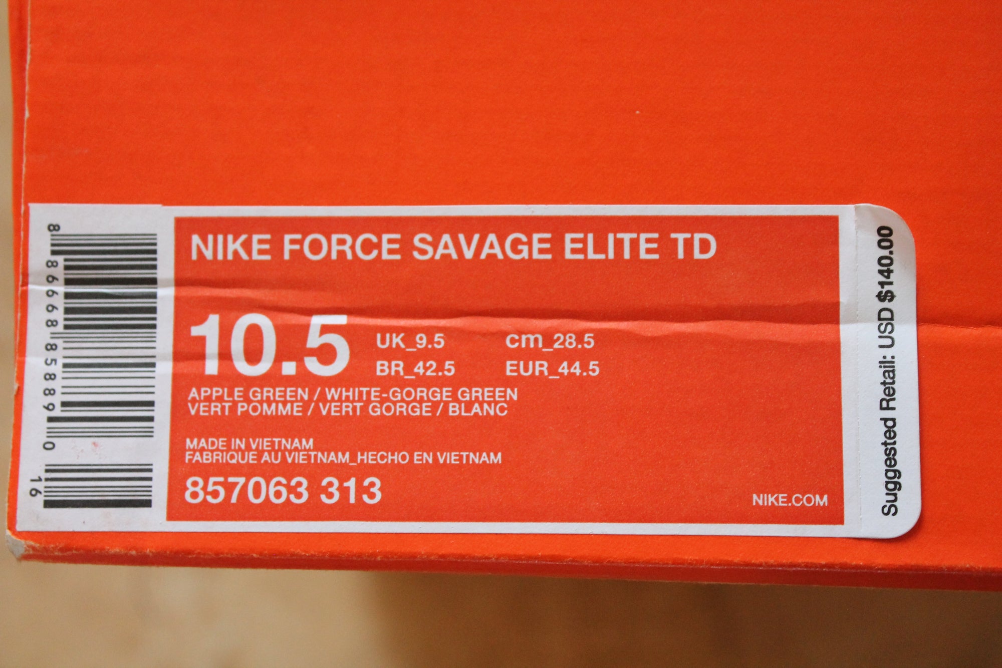 NIKE FORCE SAVAGE ELITE TD FOOTBALL CLEATS -  SIZE 10.5 (Sale)