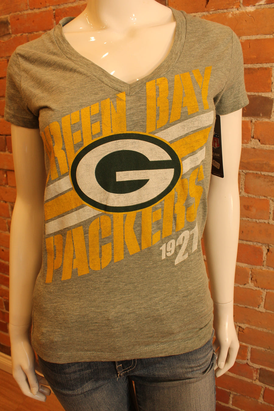 NFL Green Bay Packers Womens Heathered Green Tee - online only