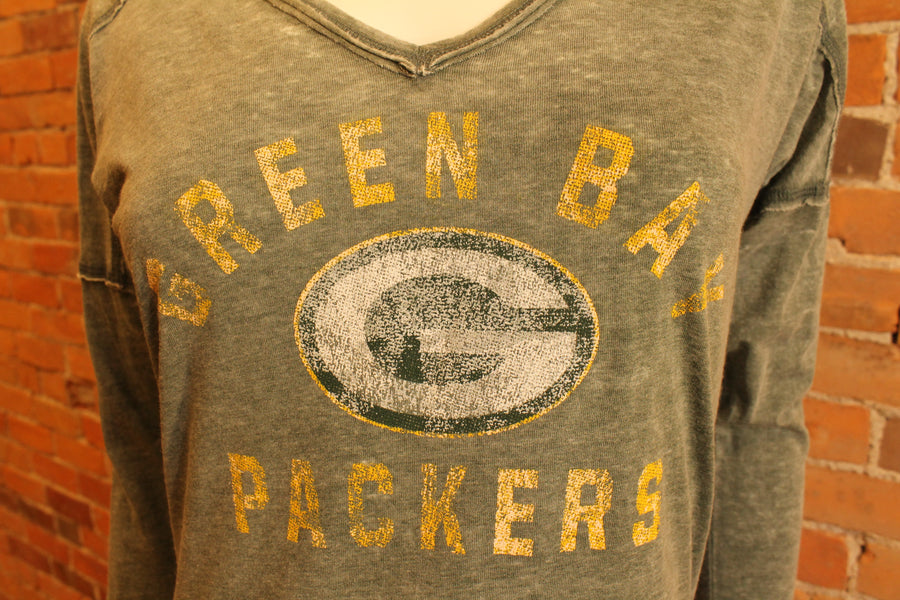 NFL Green Bay Packers Womens Distressed Long Sleeve Tee - online only