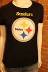 NFL Pittsburgh Steelers Womens Sparkle Logo Tee - online only
