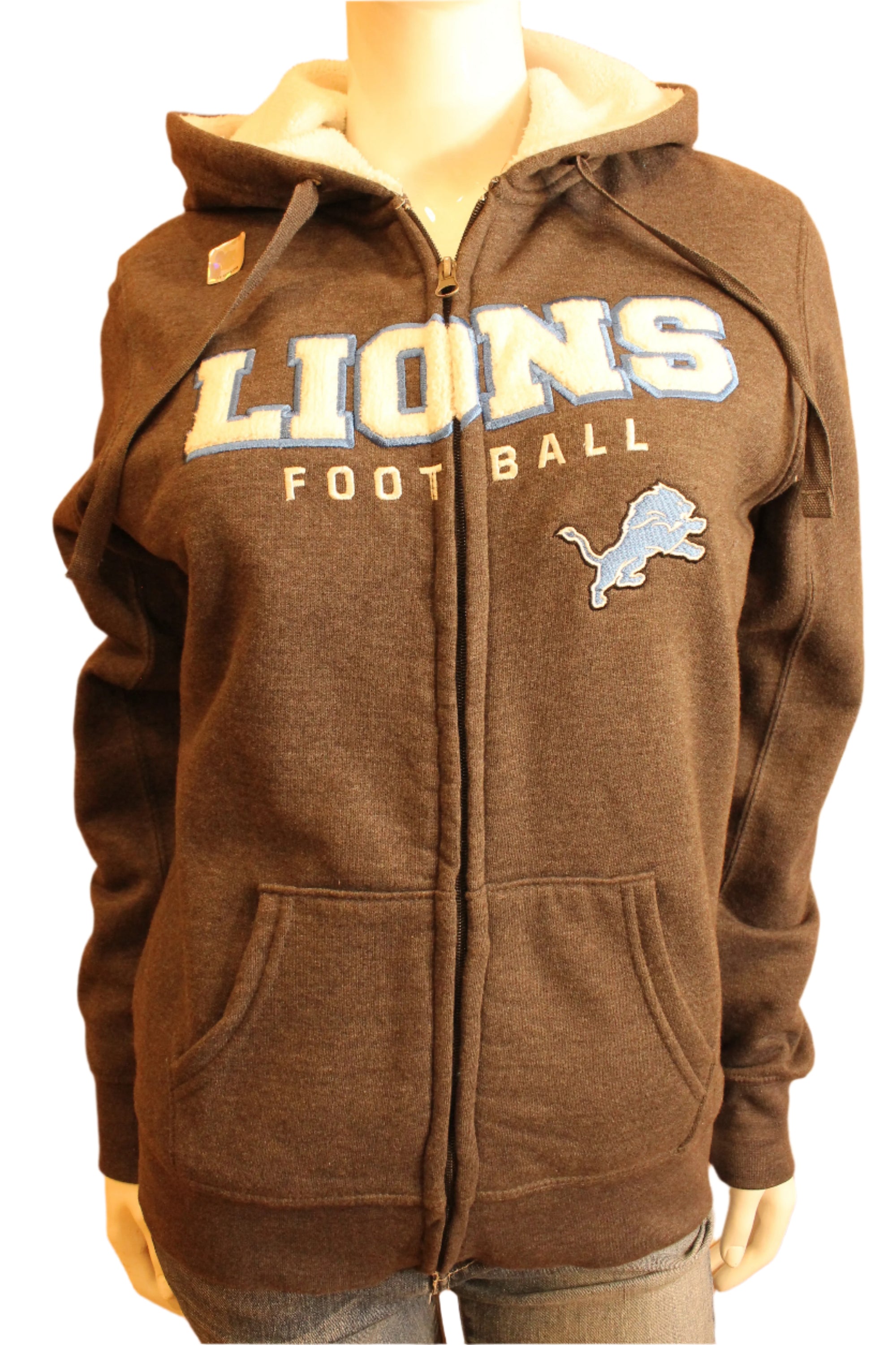 NFL Detroit Lions Womens M Full Zip Grey Hoodie - online only