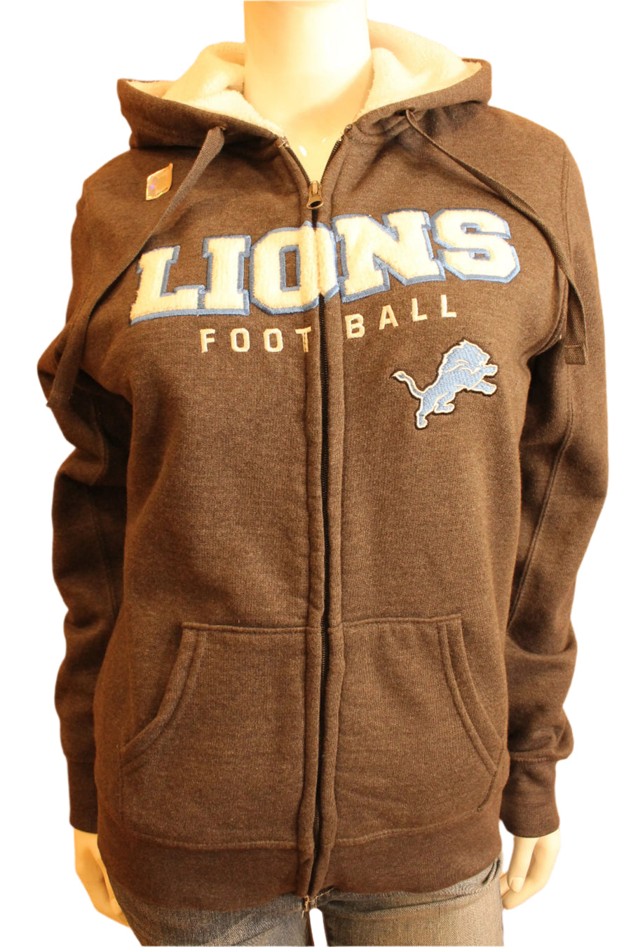 NFL Detroit Lions Womens M Full Zip Grey Hoodie - online only