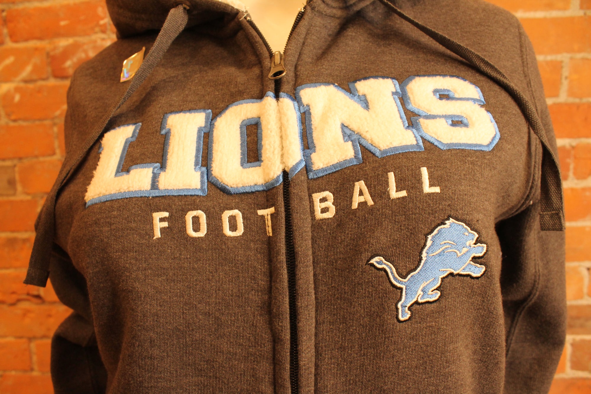 NFL Detroit Lions Womens M Full Zip Grey Hoodie - online only