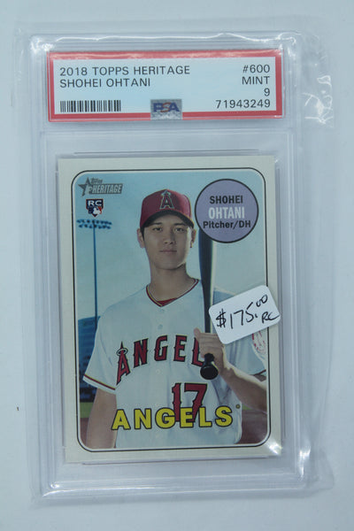 Shohei Ohtani 2018 Topps Heritage Rookie Card - PSA Mint 9