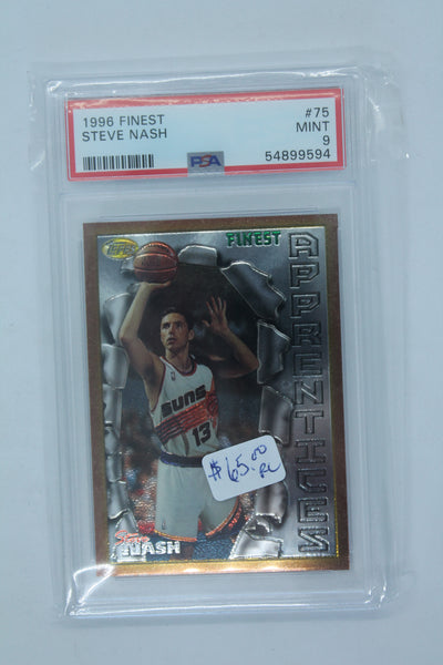 Steve Nash 1996-97 Topps Finest Rookie Card - PSA Mint 9