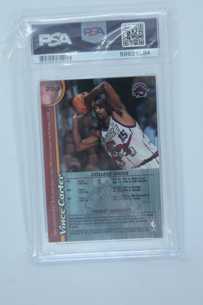 Vince Carter 1998-99 Topps Finest Rookie Card - PSA MINT 9