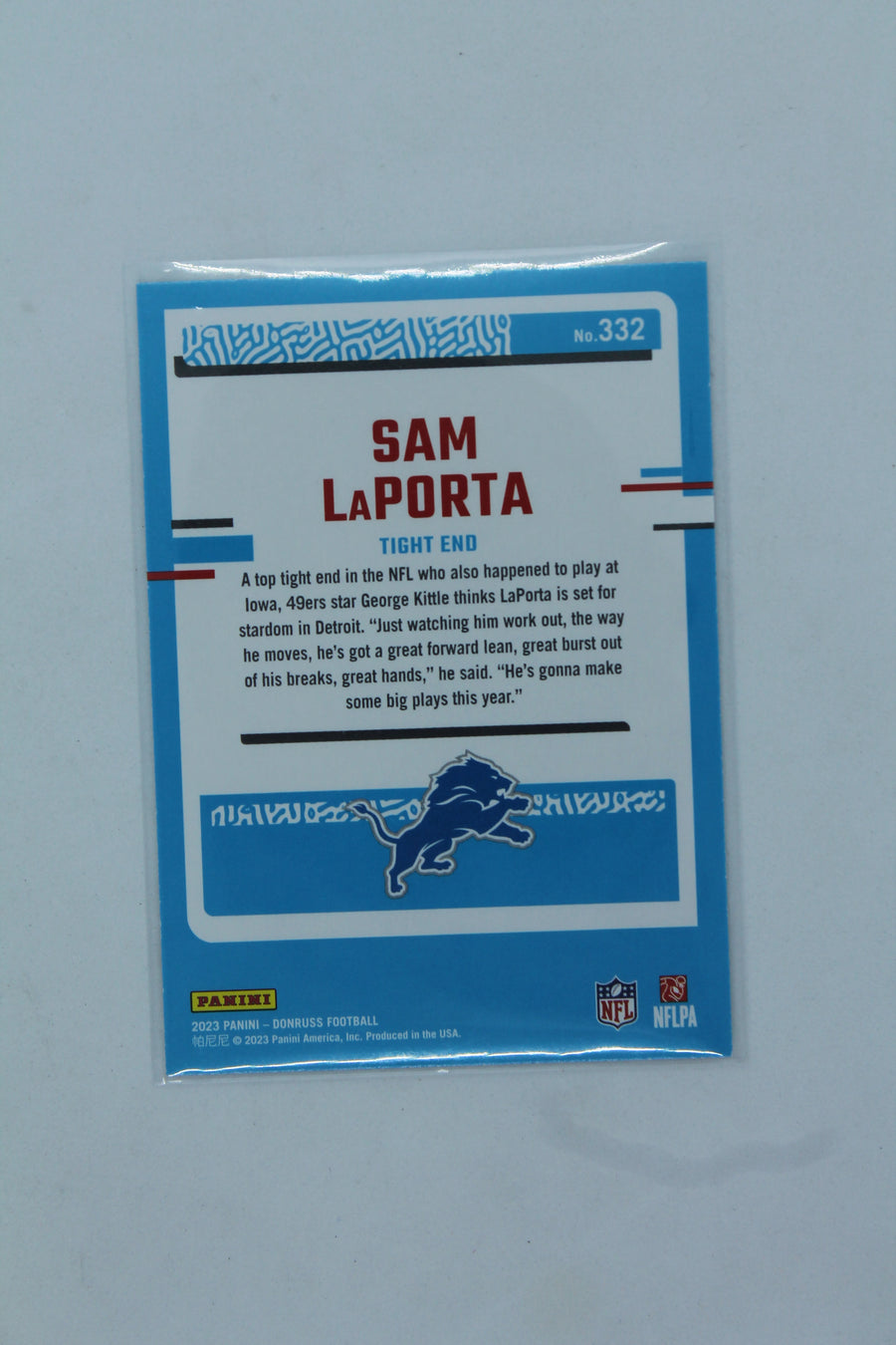 Sam LaPorta 2023 Panini Donruss Rated Rookie - Rookie Card