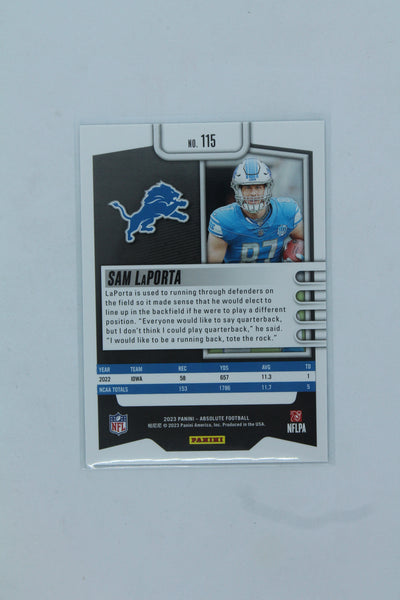 Sam LaPorta 2023 Panini Absolute Rookies - Rookie Card