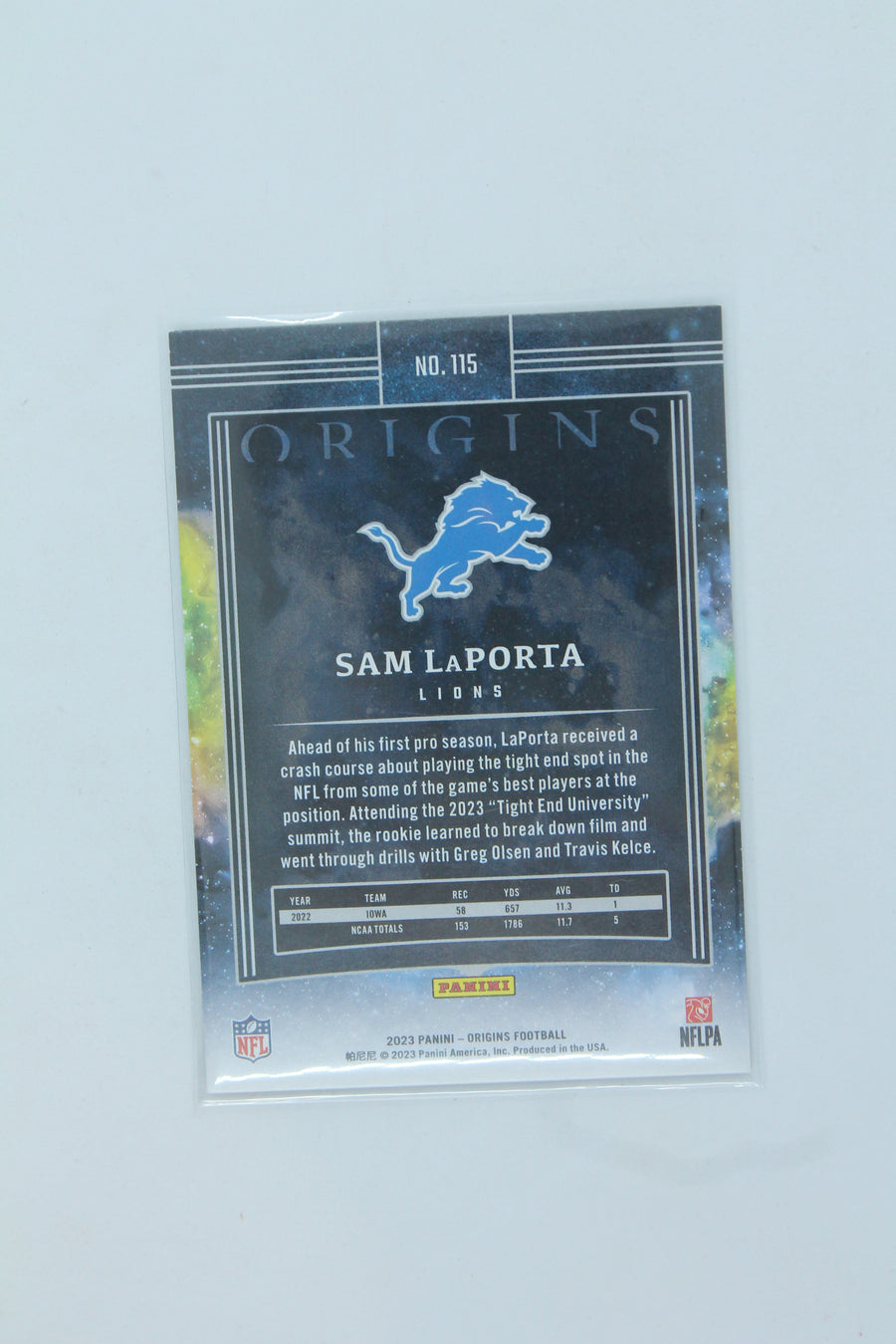 Sam LaPorta 2023 Panini Origins Halo Orange Rookies - Rookie Card #88/149
