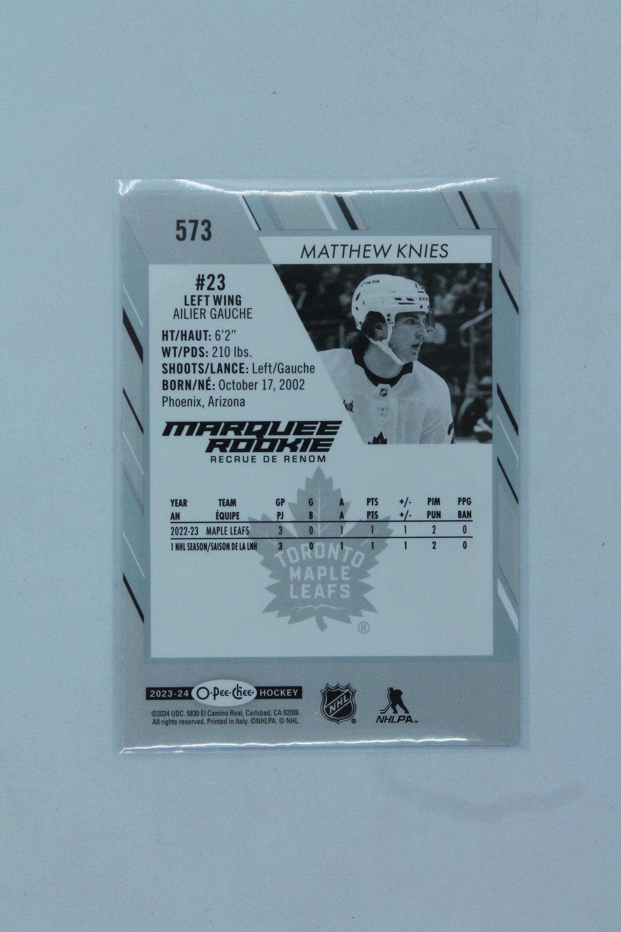 Matthew Knies 2023-24 O-Pee-Chee Marquee Rookie Rookie Card