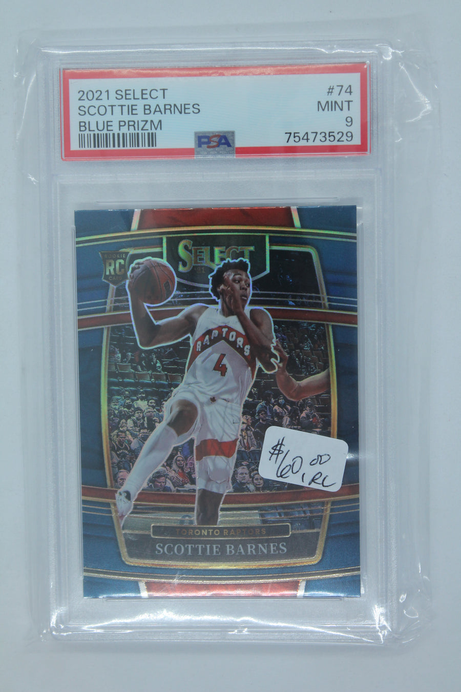 Scottie Barnes 2021-22 Panini Select Blue Rookie Card PSA MINT 9