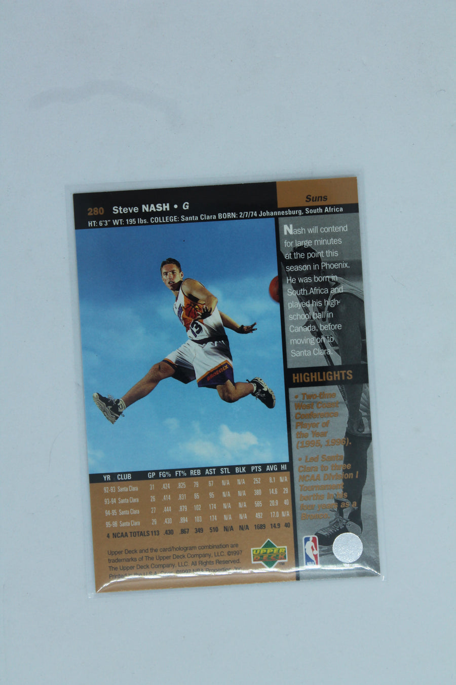 Steve Nash 1996-97 Upper Deck Rookie Card