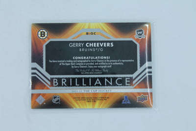 Gerry Cheevers 2021-22 Upper Deck The Cup  Brilliance #B-GC Autographed Card