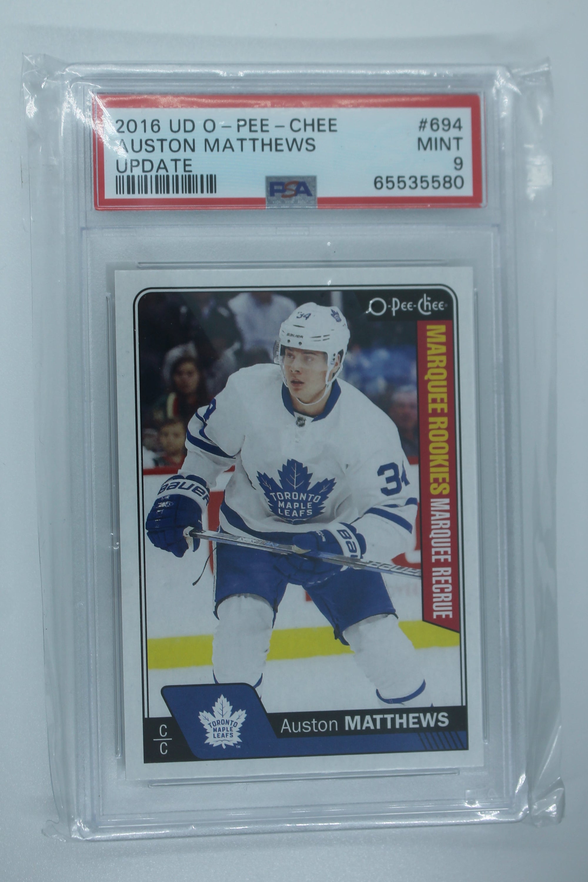 Auston Matthews 2016-17 O-Pee-Chee Update Rookie Card PSA 9