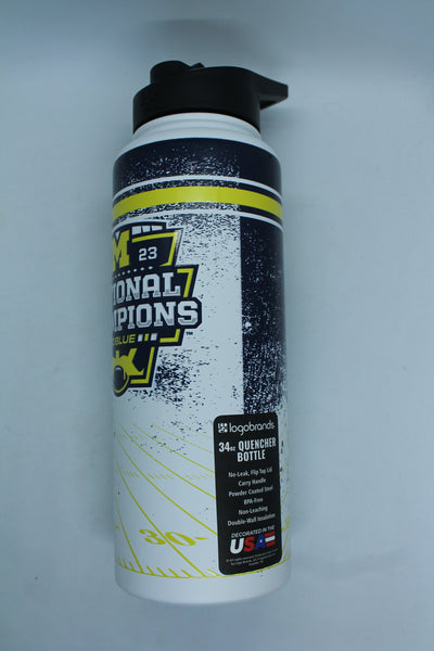 NCAA Michigan Wolverines 2023 National Champions logobrands 34oz Water Bottle