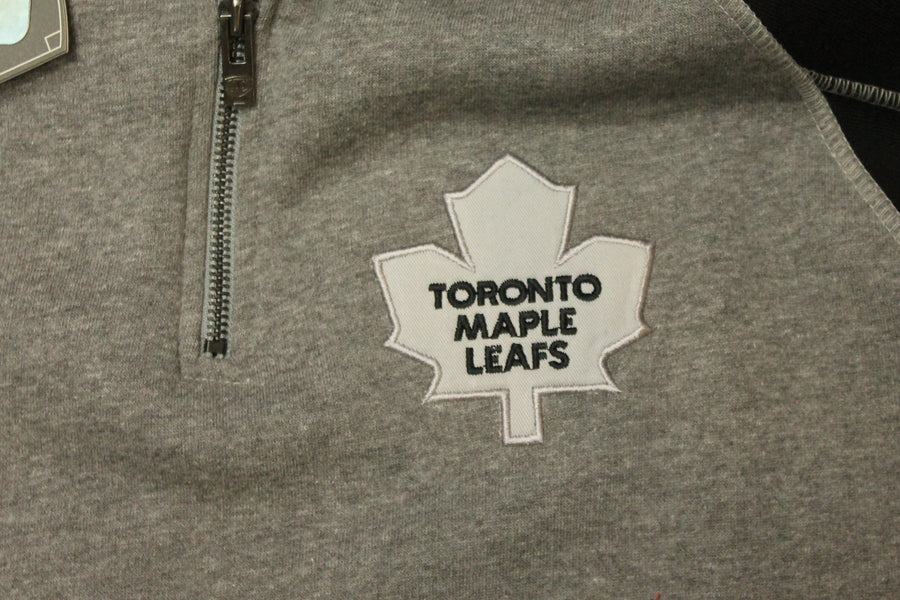 NHL Toronto Maple Leafs Men's Old Time Hockey Long Sleeve 1/4 Zip - Small