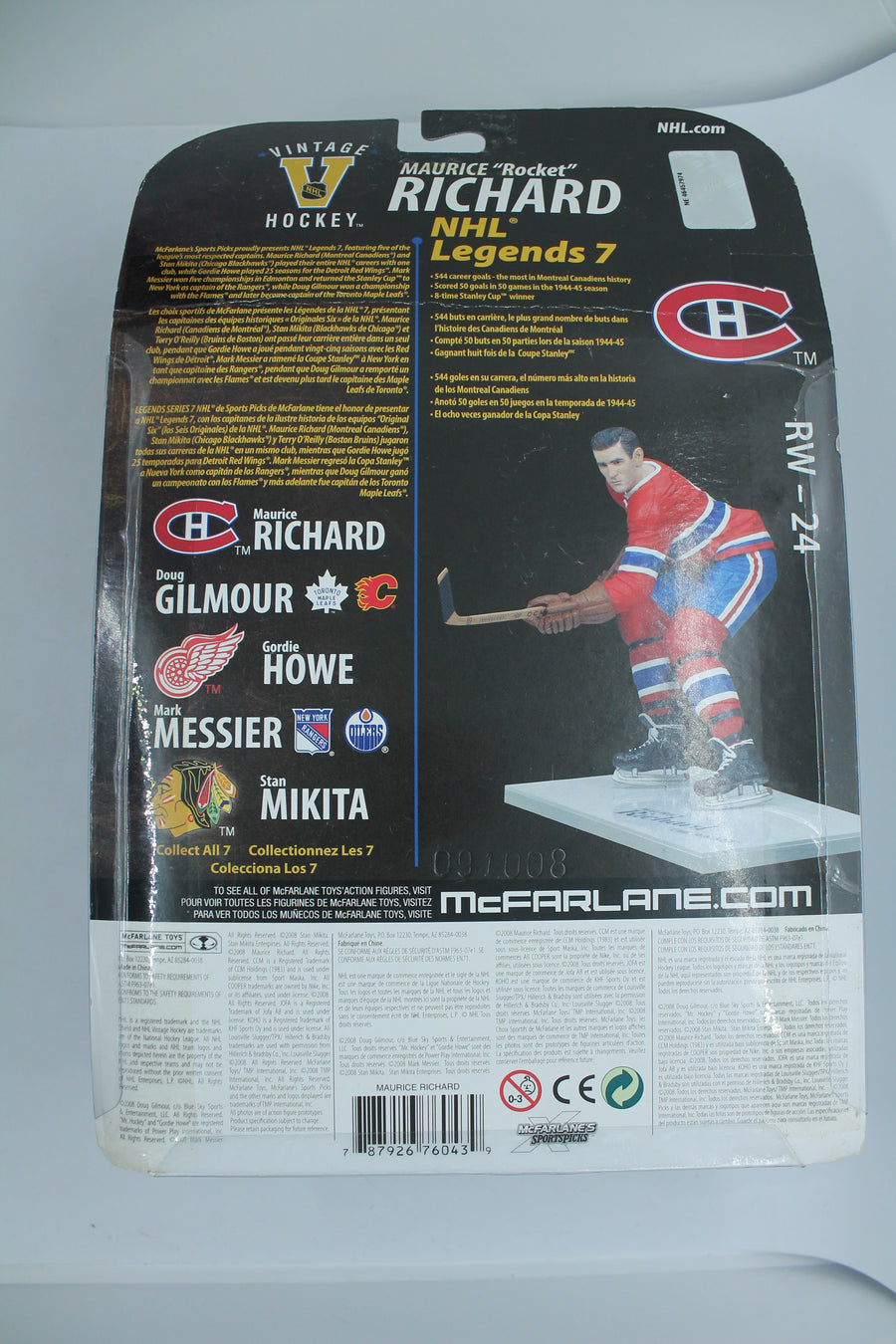 Maurice Richard Mcfarlane NHL Legends 7  Montreal Canadiens - Clamshell damage