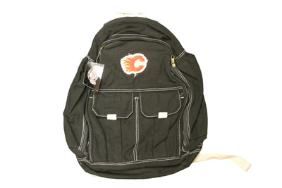 NHL Calgary Flames Old Time Hockey Backpack - Black Red, Yellow & White