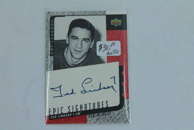 Ted Lindsay Auto 2000-01 Upper Deck Legends Epic Signatures TL