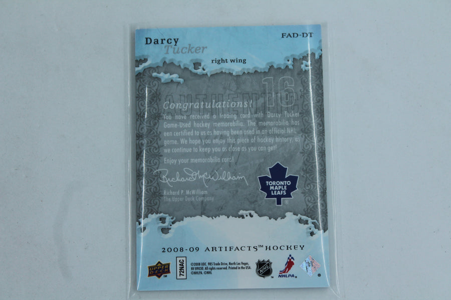 2008-09 Darcy Tucker Upper Deck Artifacts - Frozen Artifacts Jersey and Patch #FAD-DT #14/35 - MAPLE LEAFS!!