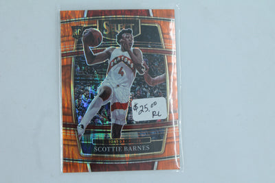 Scottie Barnes 2021-22 Panini Select Orange Flash Prizm Concourse Rookie Card