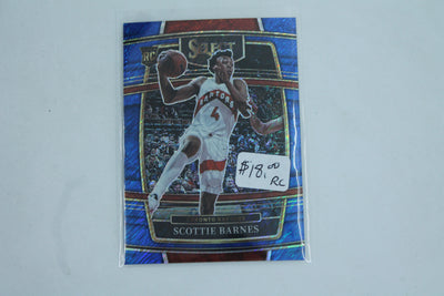 Scottie Barnes 2021-22 Panini Select Blue Shimmer Prizm Concourse Rookie Card