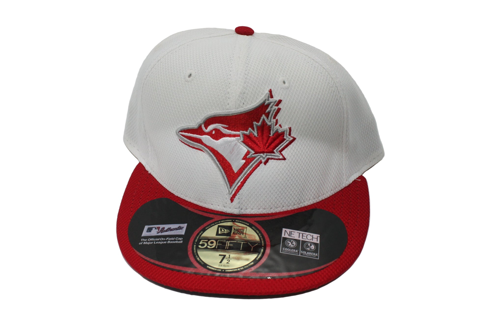 MLB Toronto Blue Jays New Era 59Fifty Size 7 1/2 Fitted Hat (Red, White & Silver)