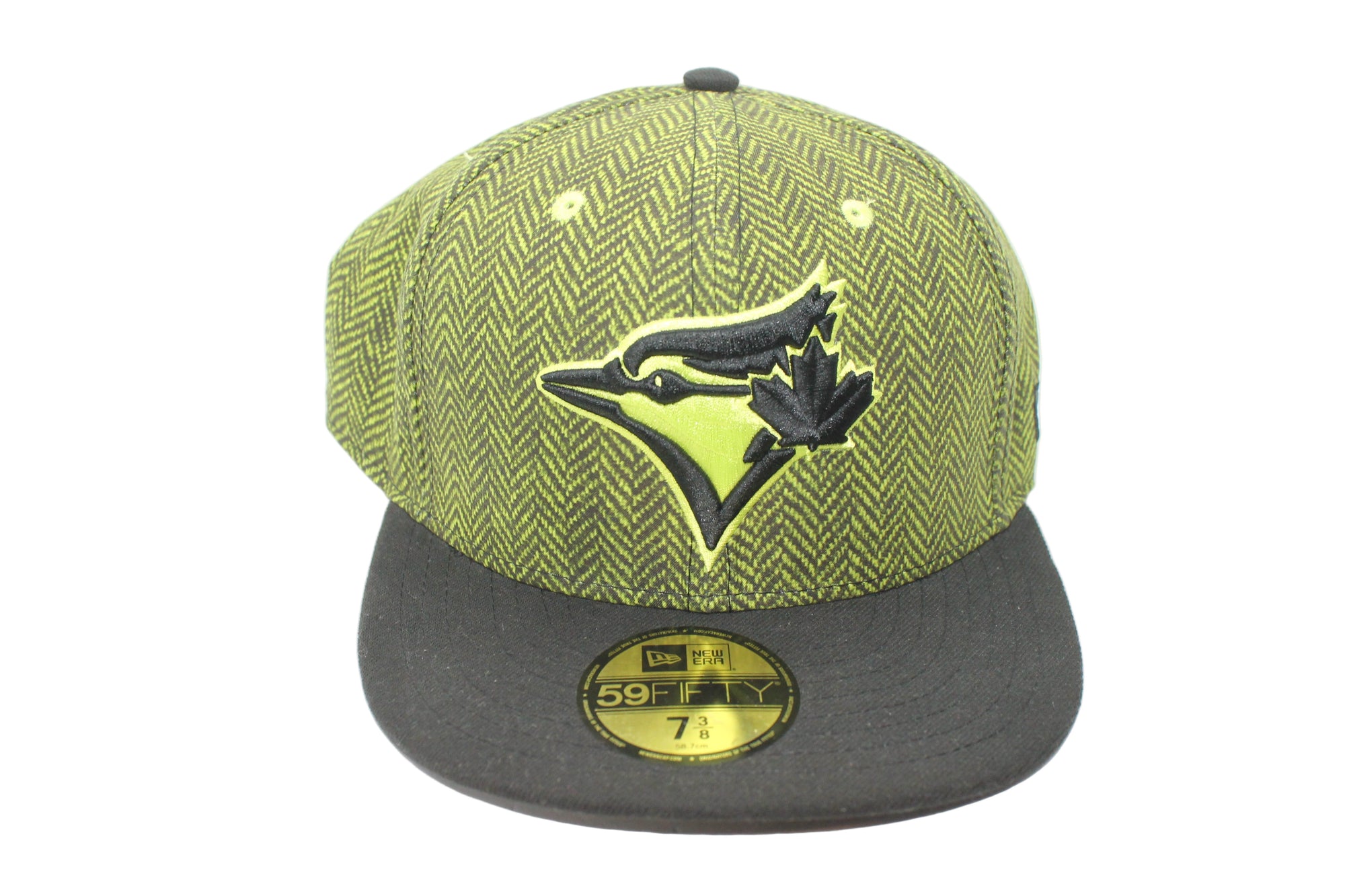 MLB Toronto Blue Jays New Era 59Fifty Size 7 5/8 Neon Green & Black Fitted Hat