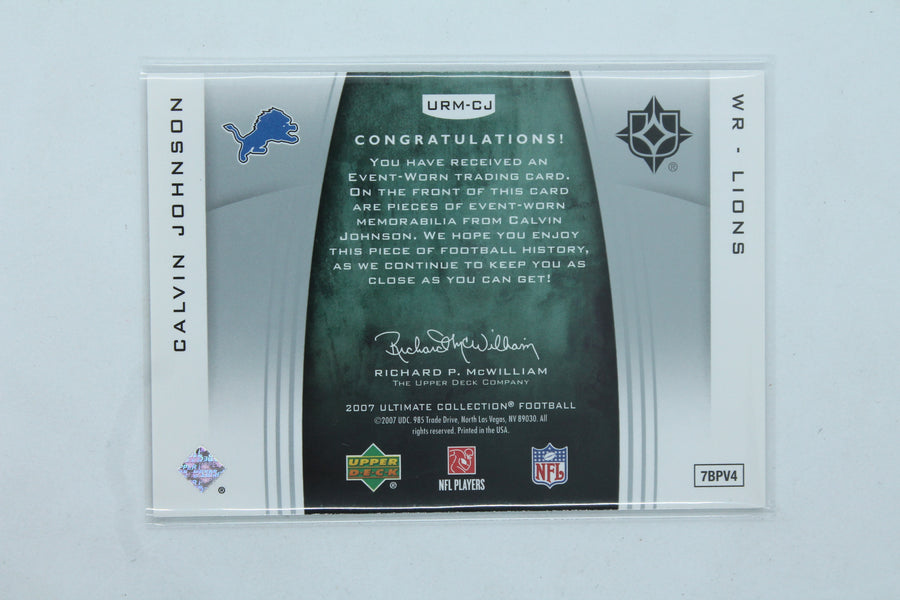 Calvin Johnson  2007 Ultimate Collection - Ultimate Rookie Materials - Rookie Year