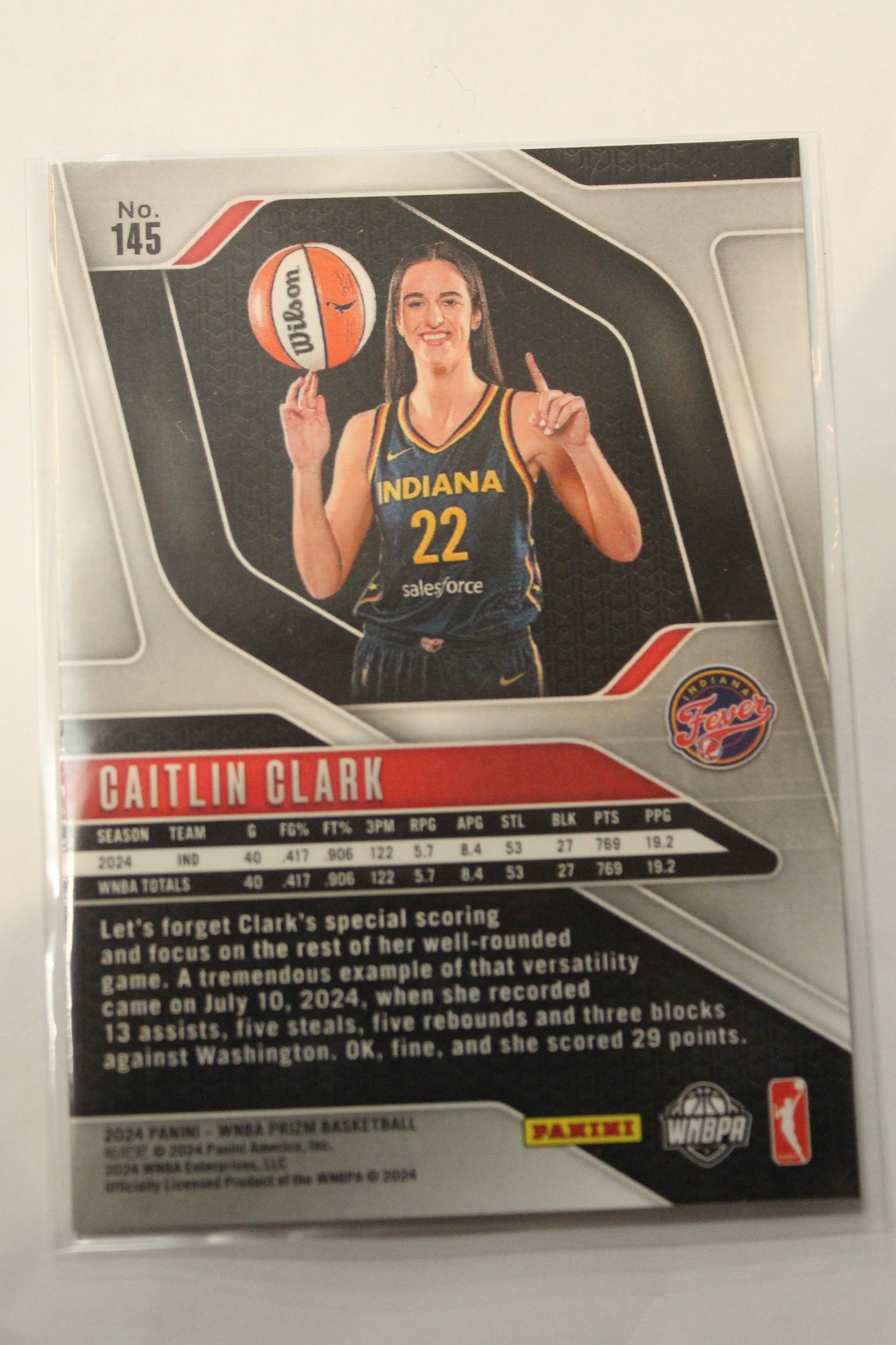 Caitlin Clark 2024 Panini Prizm WNBA Rookie Card