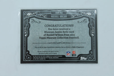 Russell Wilson 2015 Topps Museum Collection Jumbo Relics #MJR-RW Patch #140/249