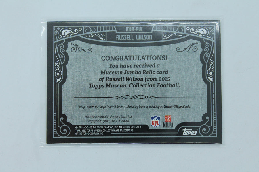 Russell Wilson 2015 Topps Museum Collection Jumbo Relics #MJR-RW Patch #140/249