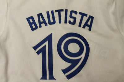 MLB Toronto Blue Jays Women's Majestic Bautista White Jersey #19 - Small
