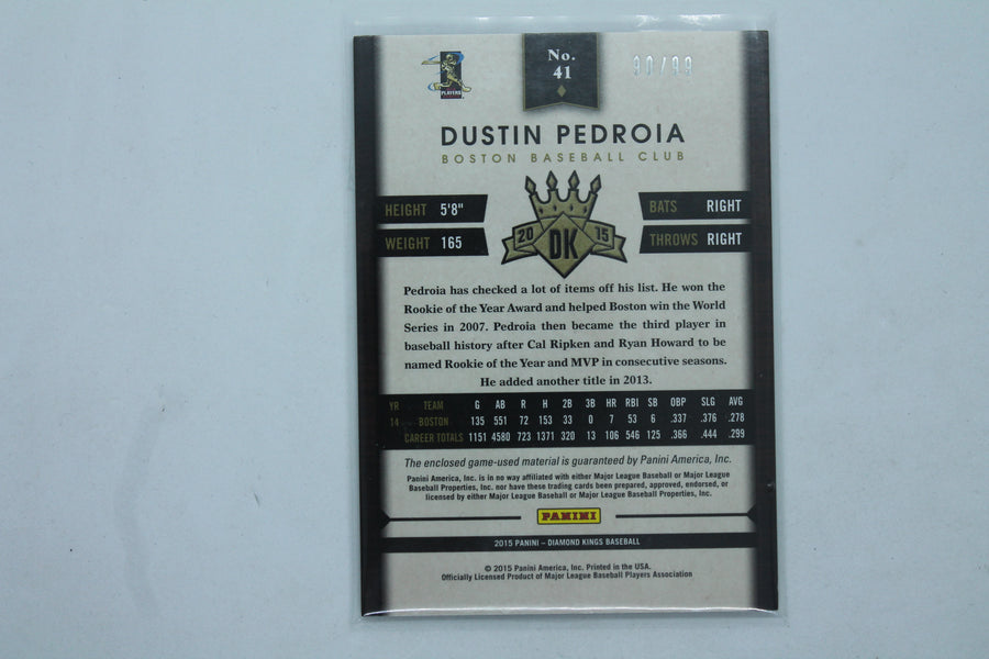 MLB Dustin Pedroia 2015 Panini Diamond Kings - Red Framed Materials #41  #90/99