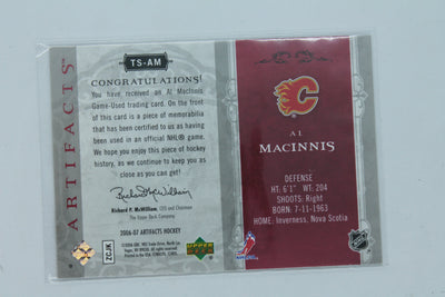 2006-07 Upper Deck Artifacts - Treasured Swatches #TS-AM Al MacInnis #91/100