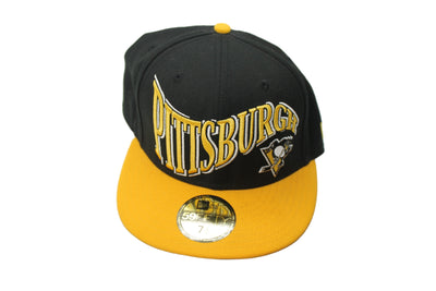 NHL Pittsburgh Penguins New Era 59Fifty Size 7 1/2 Fitted Hat (Black, White & Yellow)