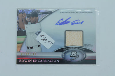 Edwin Encarnacion 2011 Bowman Platinum - Autograph Relic  #0133/1,166