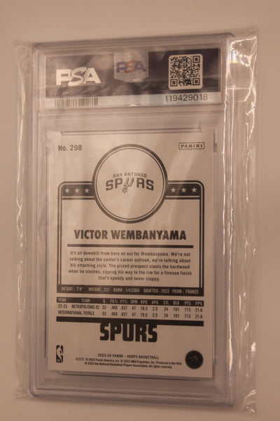 Victor Wembanyama 2023-24 Panini NBA Hoops - Hoops Tribute - [PSA 9 MINT] Rookie Card