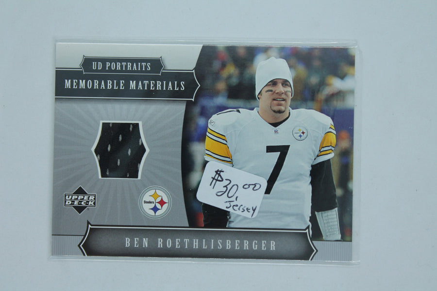 Ben Roethlisberger 2005 UD Portraits Memorable Materials Game-Used Jersey Card