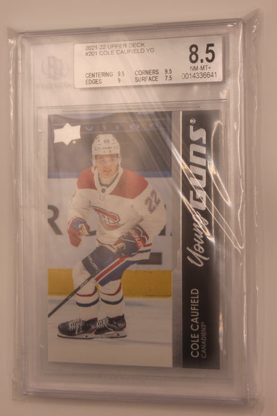 Cole Caufield 2021-22 Upper Deck Series 1 - Young Guns - [Beckett 8.5 NM/Mt+] Rookie Card