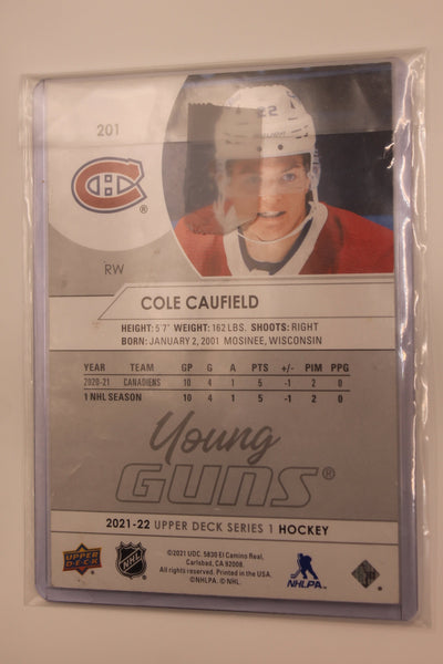 Cole Caufield 2021-22 Upper Deck Series 1 - Jumbo Young Guns - Rookie Card